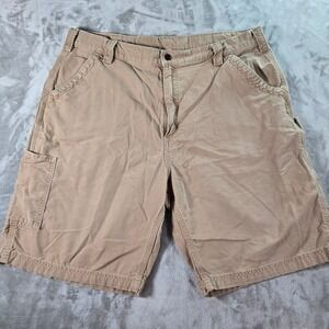 Carhartt Mens Carpenter Cargo Original Fit 40 Canvas Work Shorts  Utility Brown